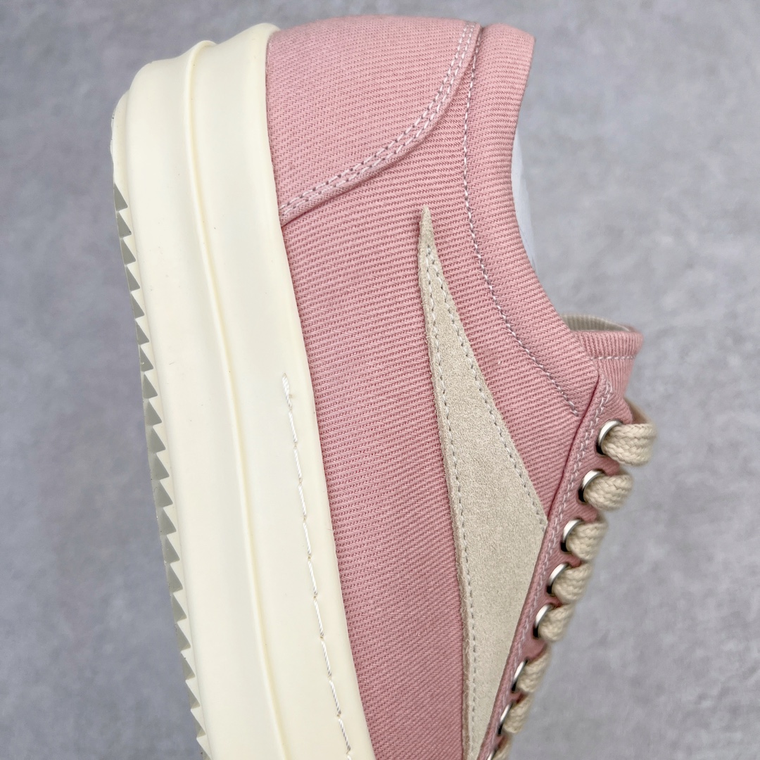 RICK OWENS DRKSHDW RO 圆头 低筒  板鞋 休闲鞋 波鞋 男鞋 女鞋 帆布 粉色 帆布 DU01C6803DQLVS-6381