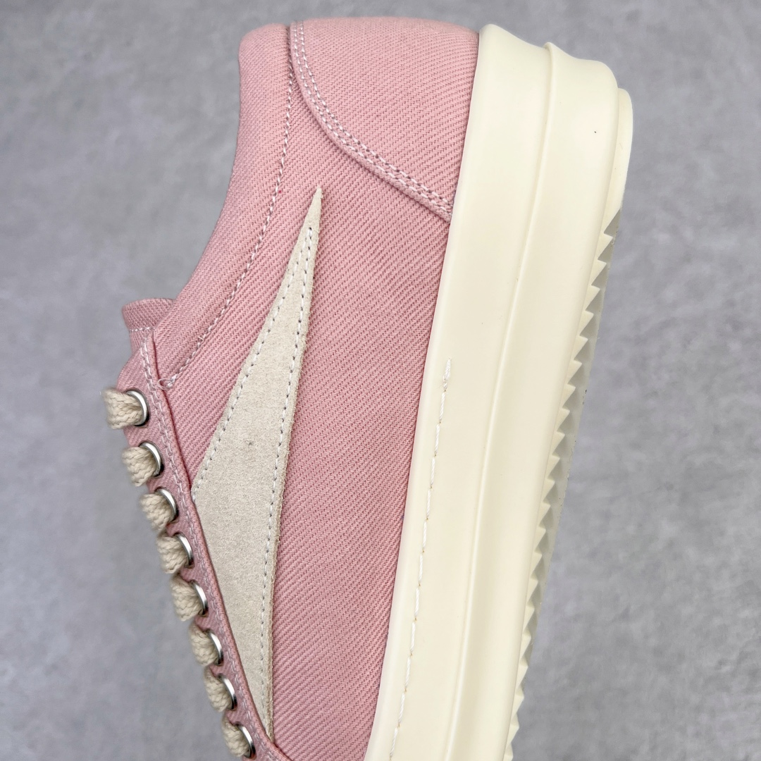 RICK OWENS DRKSHDW RO 圆头 低筒  板鞋 休闲鞋 波鞋 男鞋 女鞋 帆布 粉色 帆布 DU01C6803DQLVS-6381