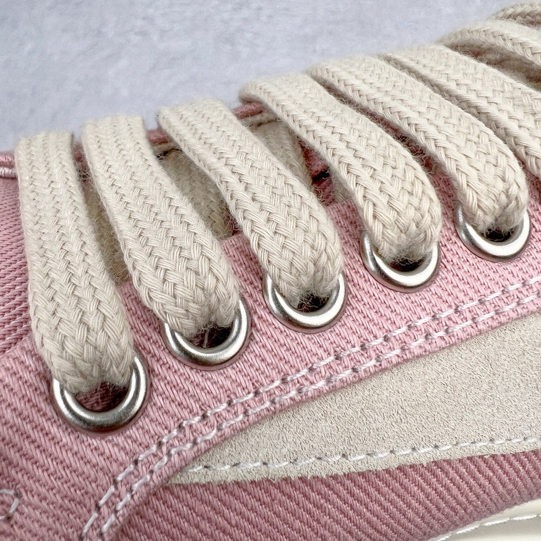 RICK OWENS DRKSHDW RO 圆头 低筒  板鞋 休闲鞋 波鞋 男鞋 女鞋 帆布 粉色 帆布 DU01C6803DQLVS-6381