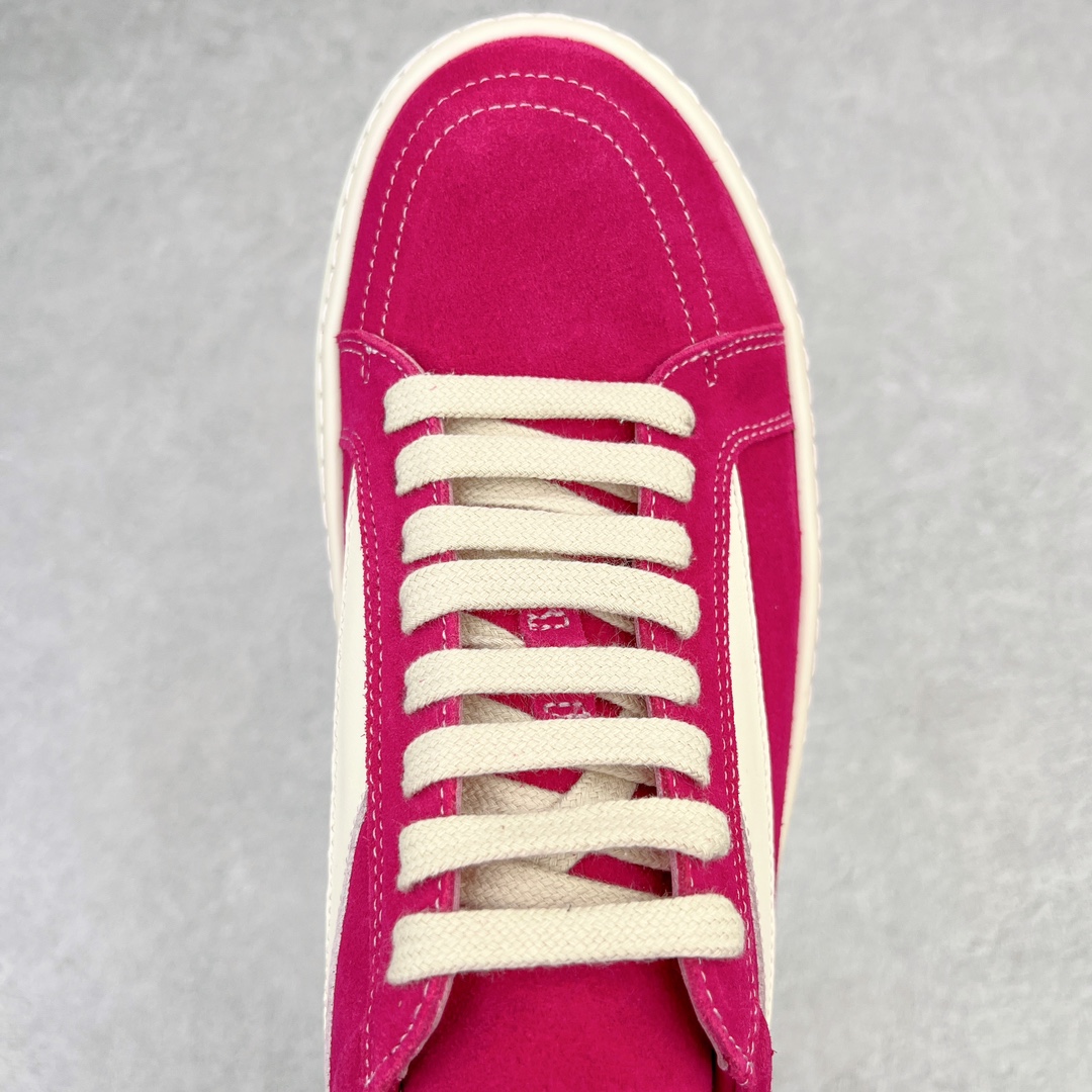 RICK OWENS DRKSHDW RO 圆头 低筒  板鞋 休闲鞋 波鞋 男鞋 女鞋 帆布 玫红色 麂皮 RU01C4897LVSLPO-1311