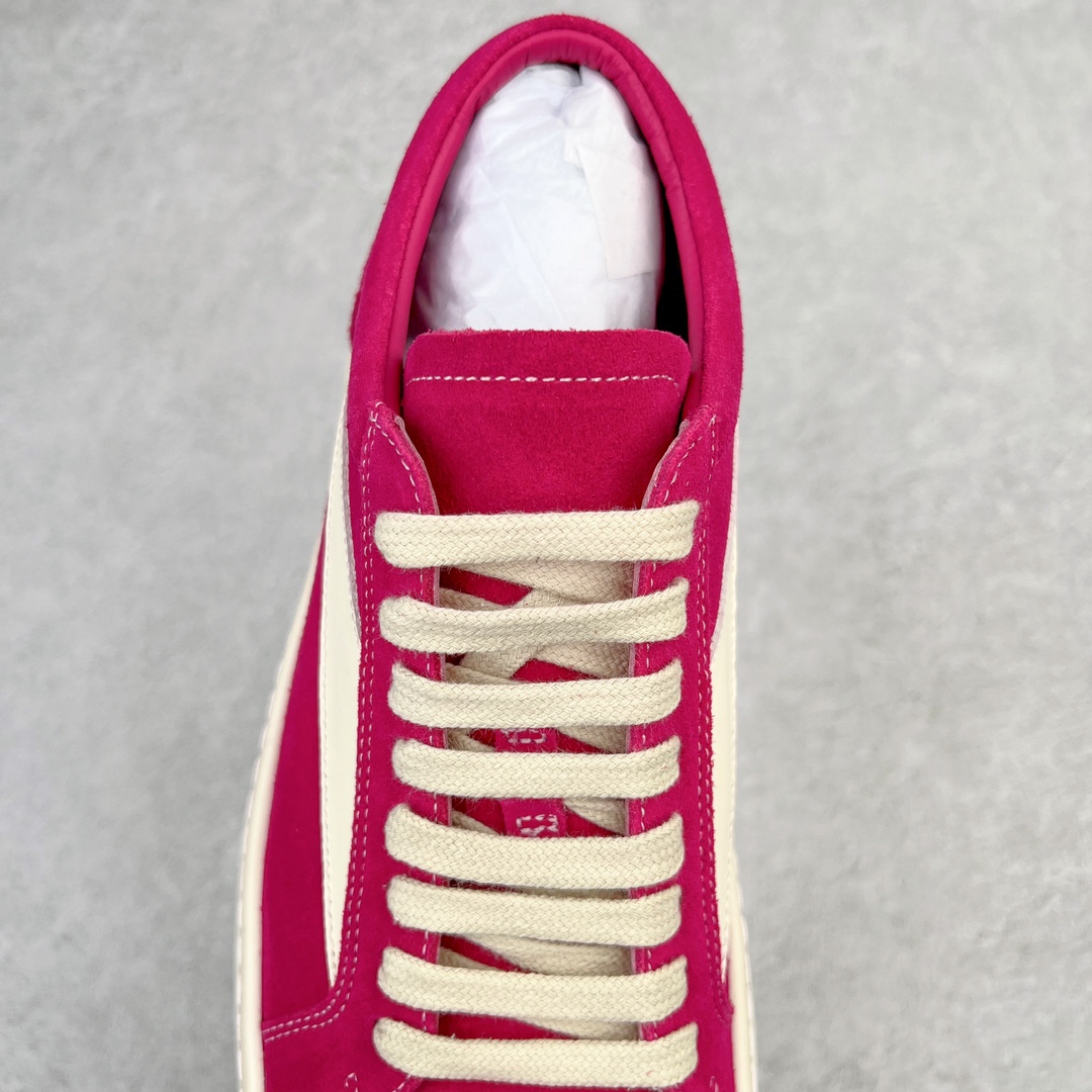 RICK OWENS DRKSHDW RO 圆头 低筒  板鞋 休闲鞋 波鞋 男鞋 女鞋 帆布 玫红色 麂皮 RU01C4897LVSLPO-1311