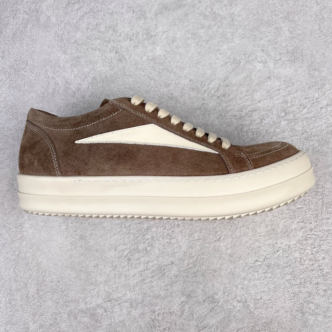 RICK OWENS DRKSHDW RO 圆头 低筒  板鞋 休闲鞋 波鞋 男鞋 女鞋 帆布  灰粽色 麂皮  RU02B2897LVSLPO-7811