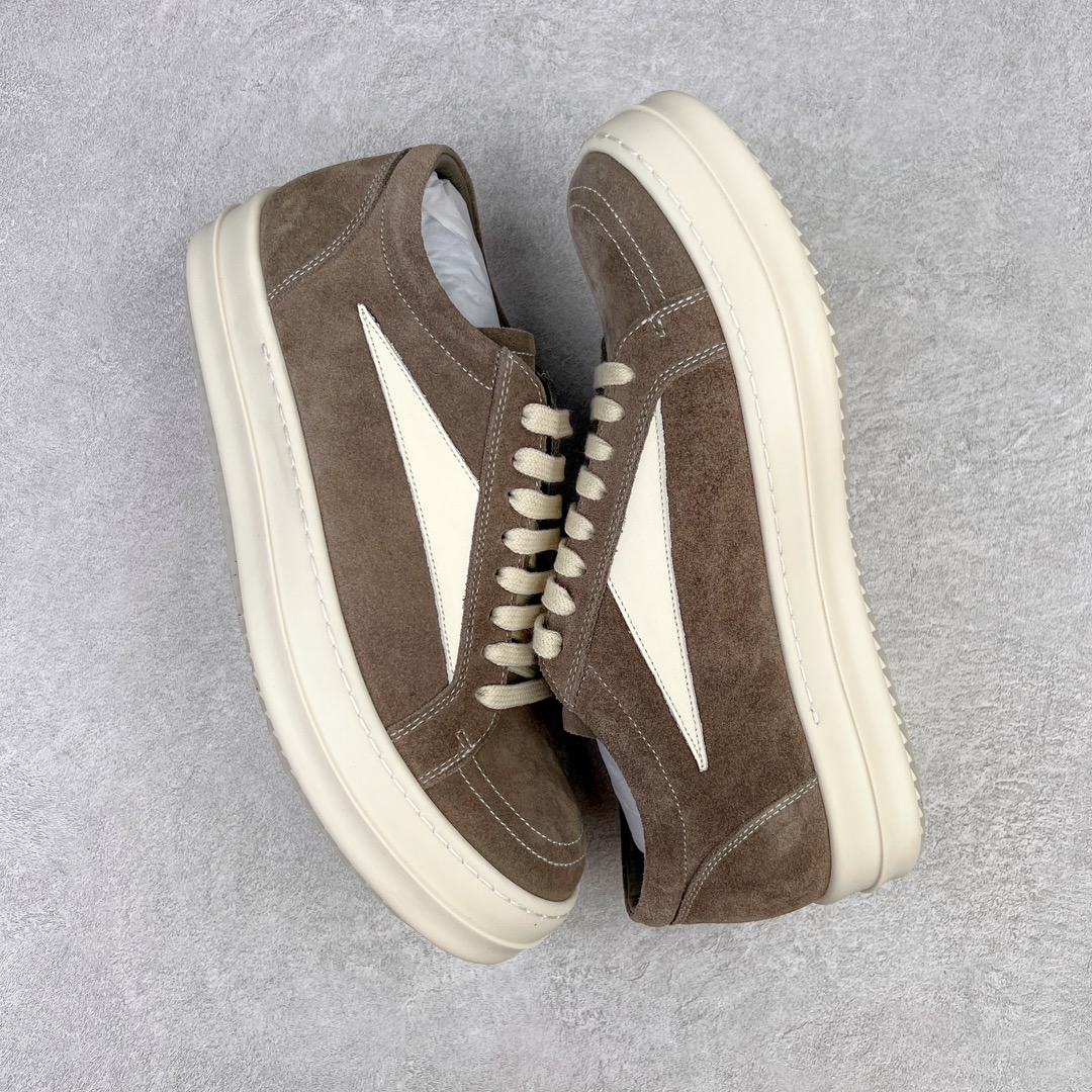 RICK OWENS DRKSHDW RO 圆头 低筒  板鞋 休闲鞋 波鞋 男鞋 女鞋 帆布  灰粽色 麂皮  RU02B2897LVSLPO-7811