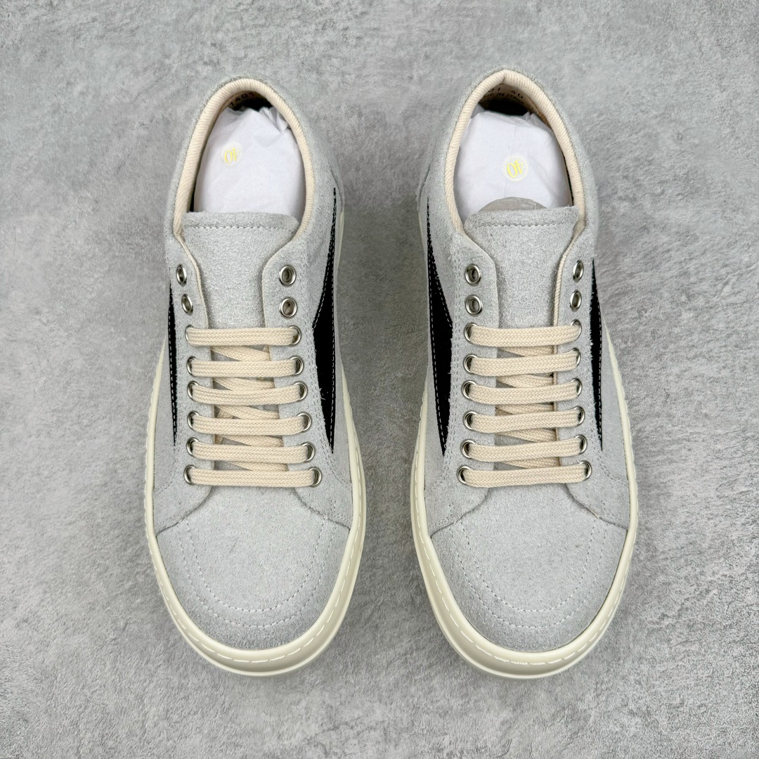 RICK OWENS DRKSHDW RO 圆头 低筒  板鞋 休闲鞋 波鞋 男鞋 女鞋 帆布  灰黑色 麂皮   DS02C5803SHA-6191