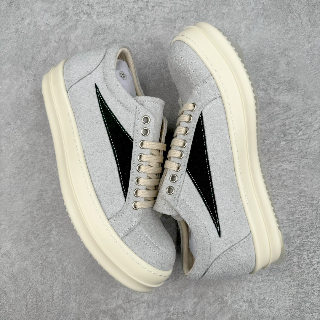 RICK OWENS DRKSHDW RO 圆头 低筒  板鞋 休闲鞋 波鞋 男鞋 女鞋 帆布  灰黑色 麂皮   DS02C5803SHA-6191