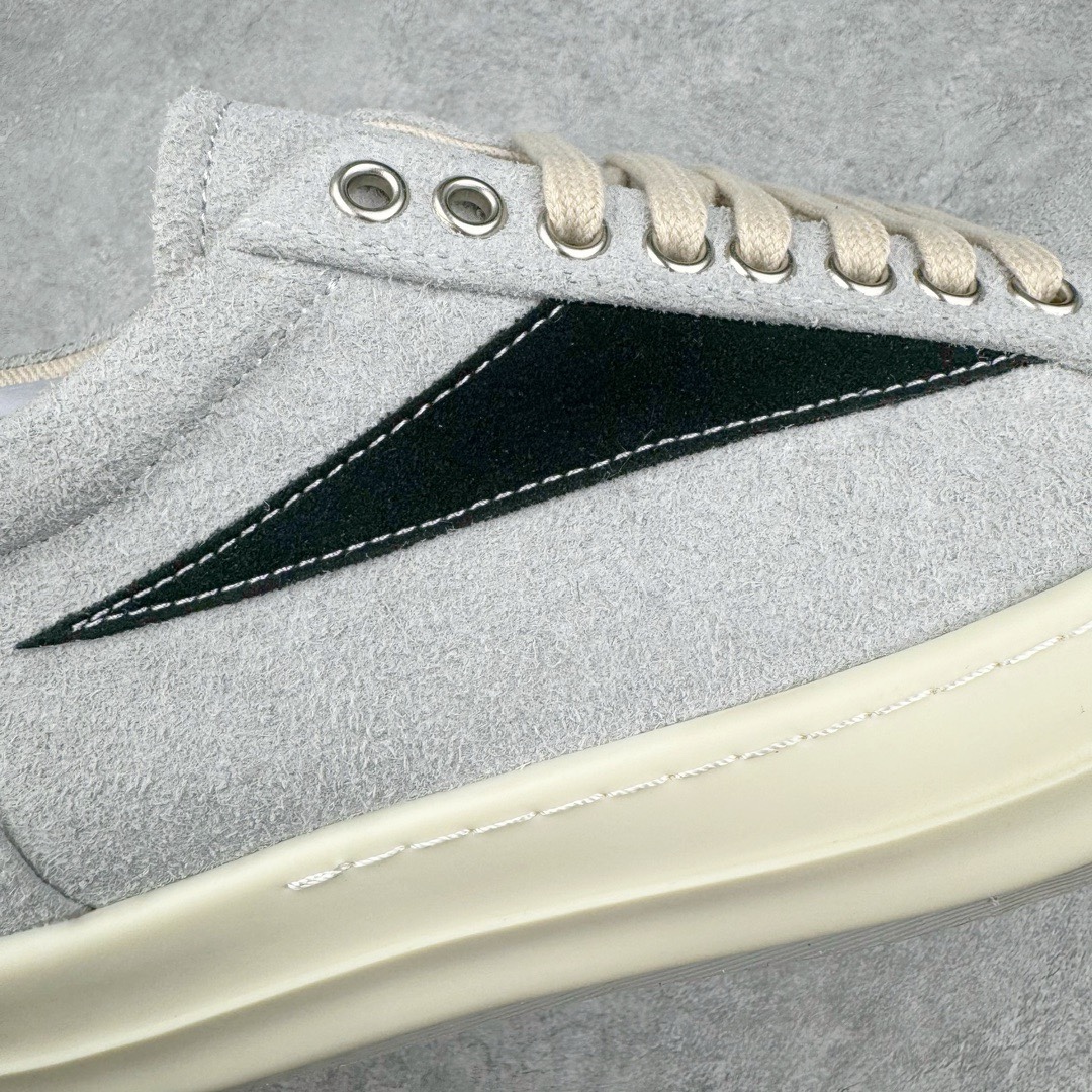 RICK OWENS DRKSHDW RO 圆头 低筒  板鞋 休闲鞋 波鞋 男鞋 女鞋 帆布  灰黑色 麂皮   DS02C5803SHA-6191