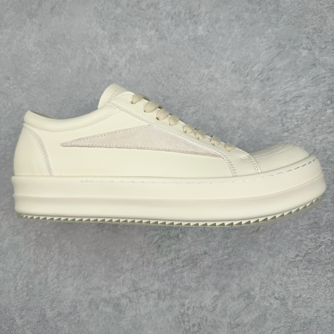 RICK OWENS DRKSHDW RO 圆头 低筒  板鞋 休闲鞋 波鞋 男鞋 女鞋 帆布  白色 牛皮 RU01D3897LCOLVS-1111