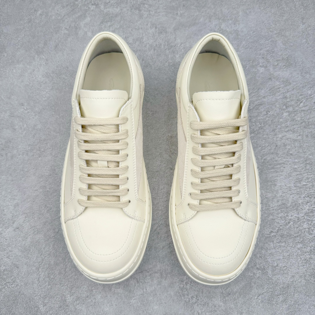 RICK OWENS DRKSHDW RO 圆头 低筒  板鞋 休闲鞋 波鞋 男鞋 女鞋 帆布  白色 牛皮 RU01D3897LCOLVS-1111