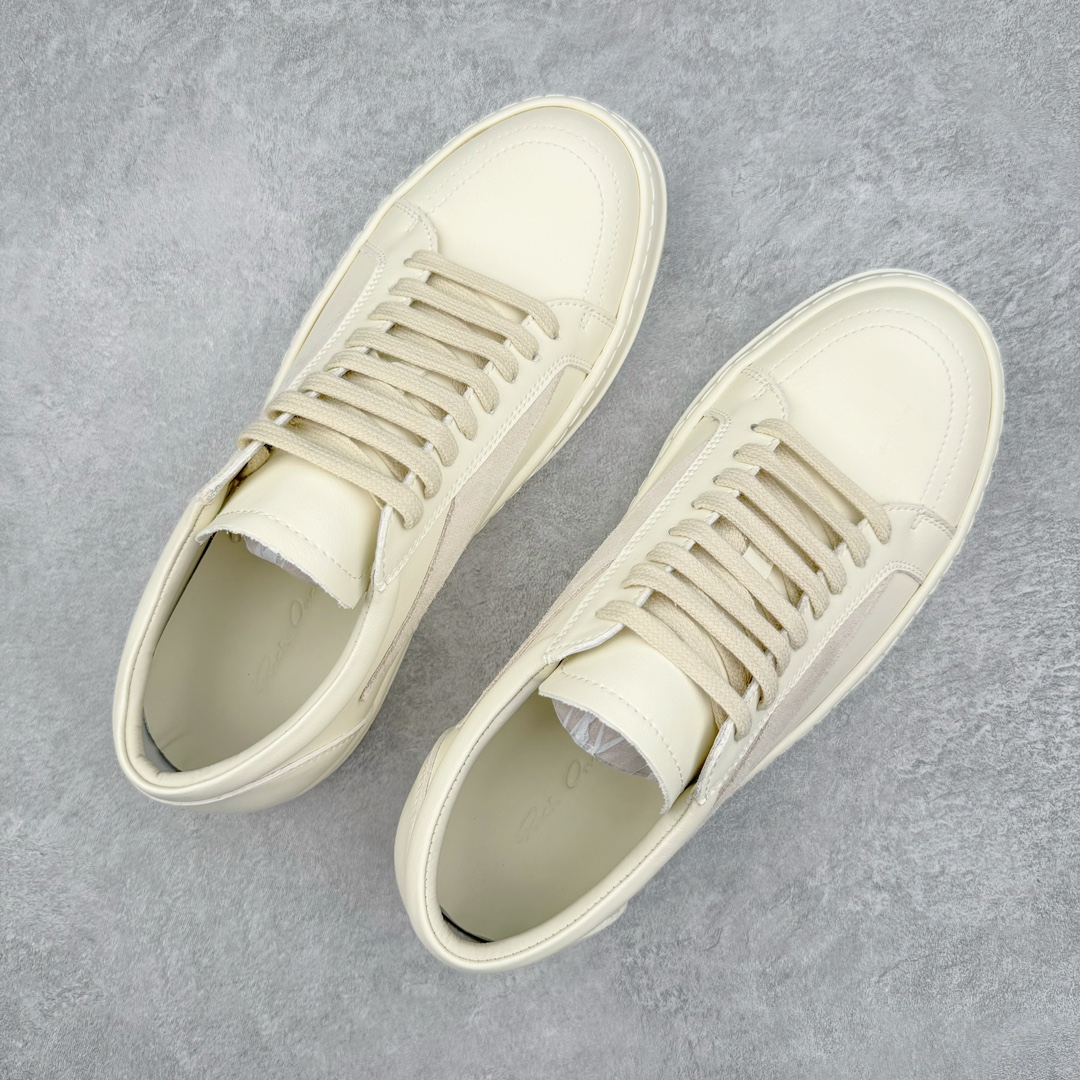 RICK OWENS DRKSHDW RO 圆头 低筒  板鞋 休闲鞋 波鞋 男鞋 女鞋 帆布  白色 牛皮 RU01D3897LCOLVS-1111