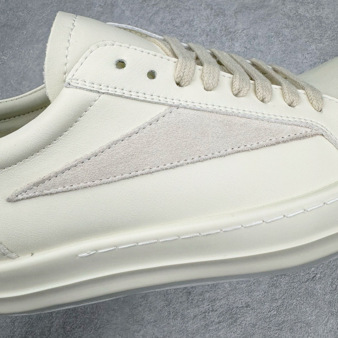 RICK OWENS DRKSHDW RO 圆头 低筒  板鞋 休闲鞋 波鞋 男鞋 女鞋 帆布  白色 牛皮 RU01D3897LCOLVS-1111
