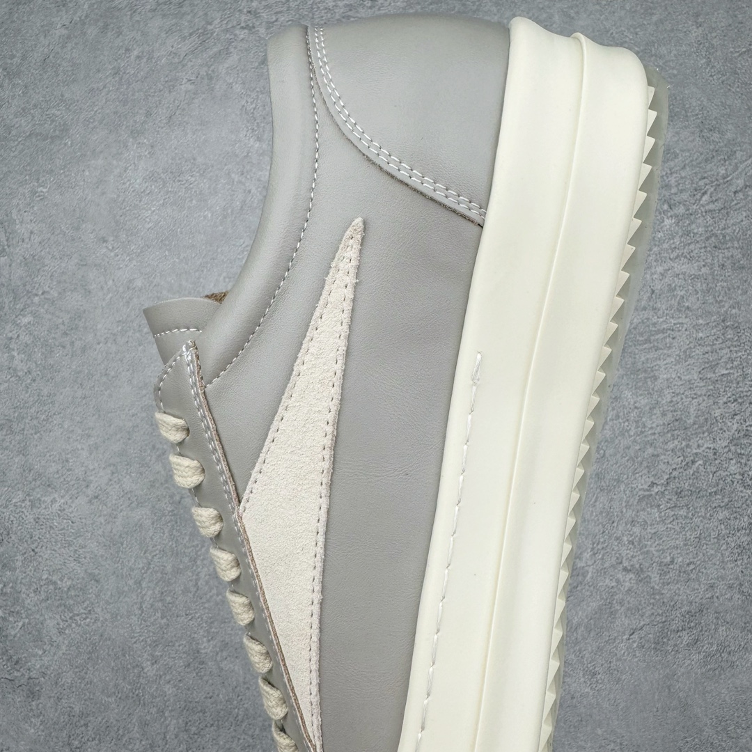 RICK OWENS DRKSHDW RO 圆头 低筒  板鞋 休闲鞋 波鞋 男鞋 女鞋 帆布  灰色 牛皮  RU02E1897LCOLVS0611