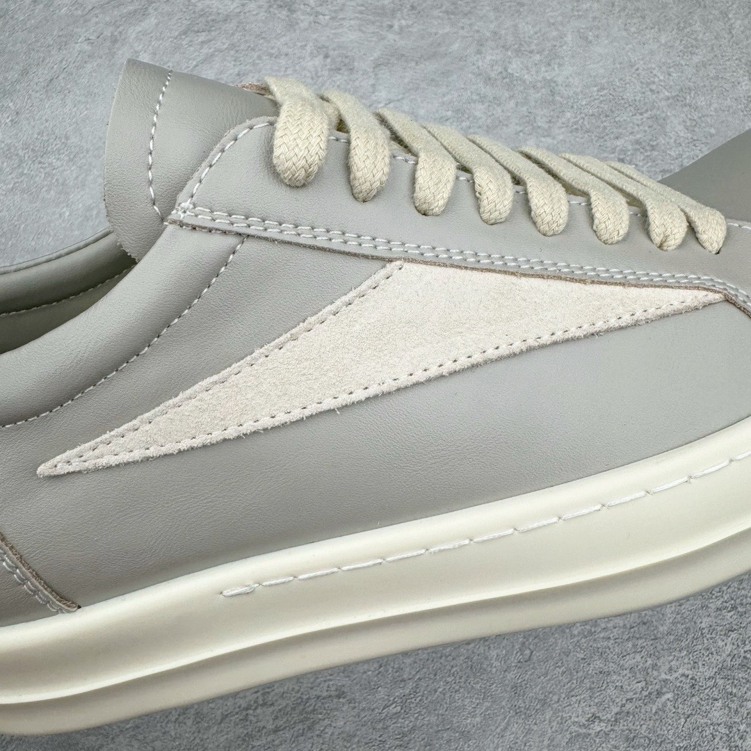 RICK OWENS DRKSHDW RO 圆头 低筒  板鞋 休闲鞋 波鞋 男鞋 女鞋 帆布  灰色 牛皮  RU02E1897LCOLVS0611