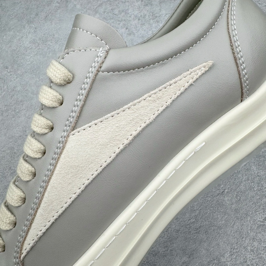 RICK OWENS DRKSHDW RO 圆头 低筒  板鞋 休闲鞋 波鞋 男鞋 女鞋 帆布  灰色 牛皮  RU02E1897LCOLVS0611