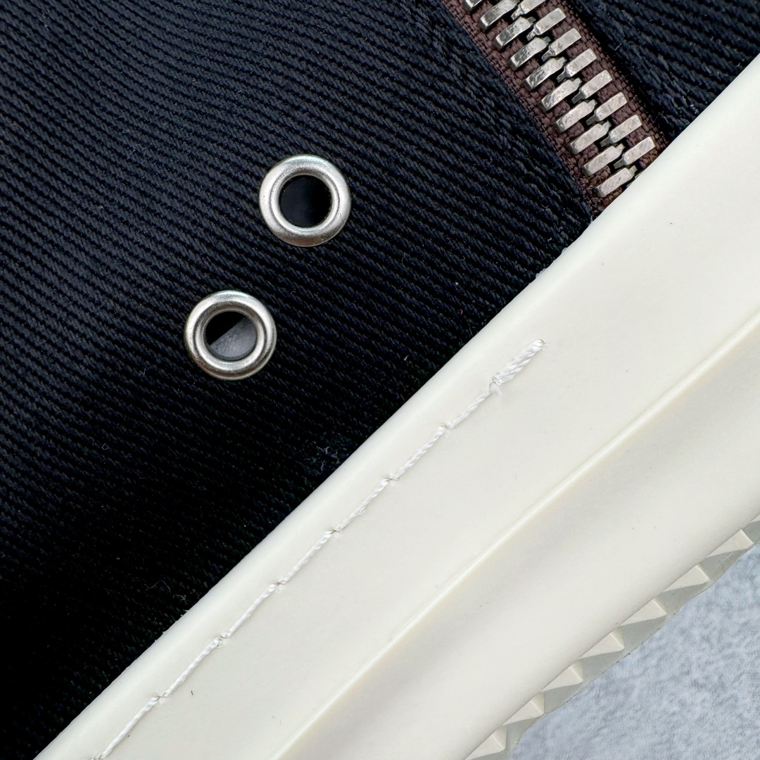 RICK OWENS DRKSHDW RO 圆头 高筒  板鞋 休闲鞋 波鞋 男鞋 女鞋 帆布 黑色 帆布拉链 DU02A3800NDKEH2-911