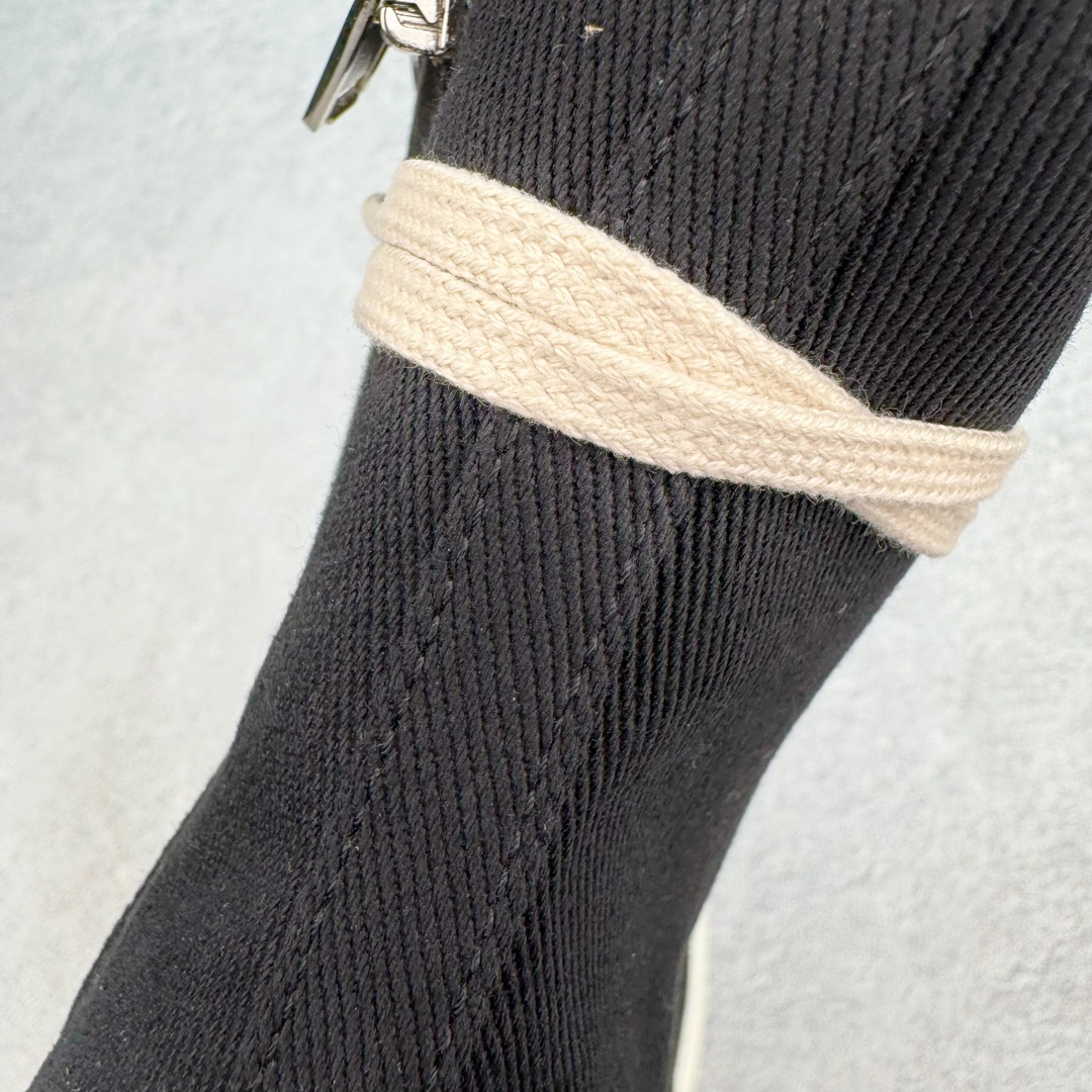 RICK OWENS DRKSHDW RO 圆头 高筒  板鞋 休闲鞋 波鞋 男鞋 女鞋 帆布 黑色 帆布拉链 DU02A3800NDKEH2-911