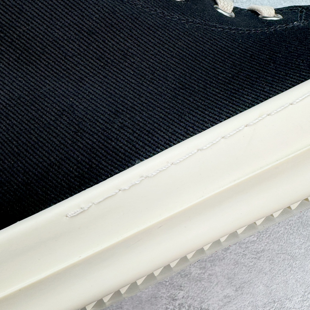 RICK OWENS DRKSHDW RO 圆头 高筒  板鞋 休闲鞋 波鞋 男鞋 女鞋 帆布 黑色 帆布拉链 DU02A3800NDKEH2-911