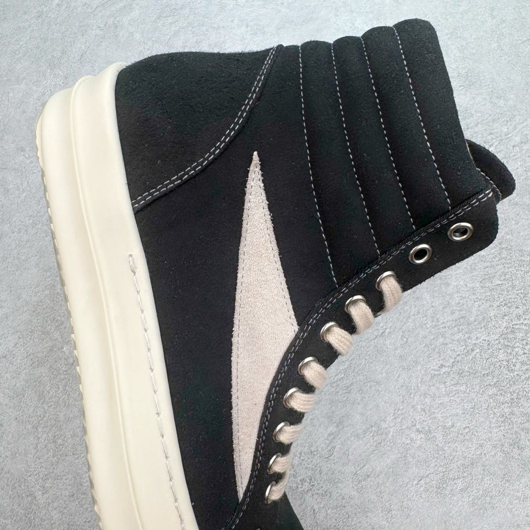 RICK OWENS DRKSHDW RO 圆头 高筒  板鞋 休闲鞋 波鞋 男鞋 女鞋 帆布 黑色 麂皮  DU01D1810NDKLVS-911