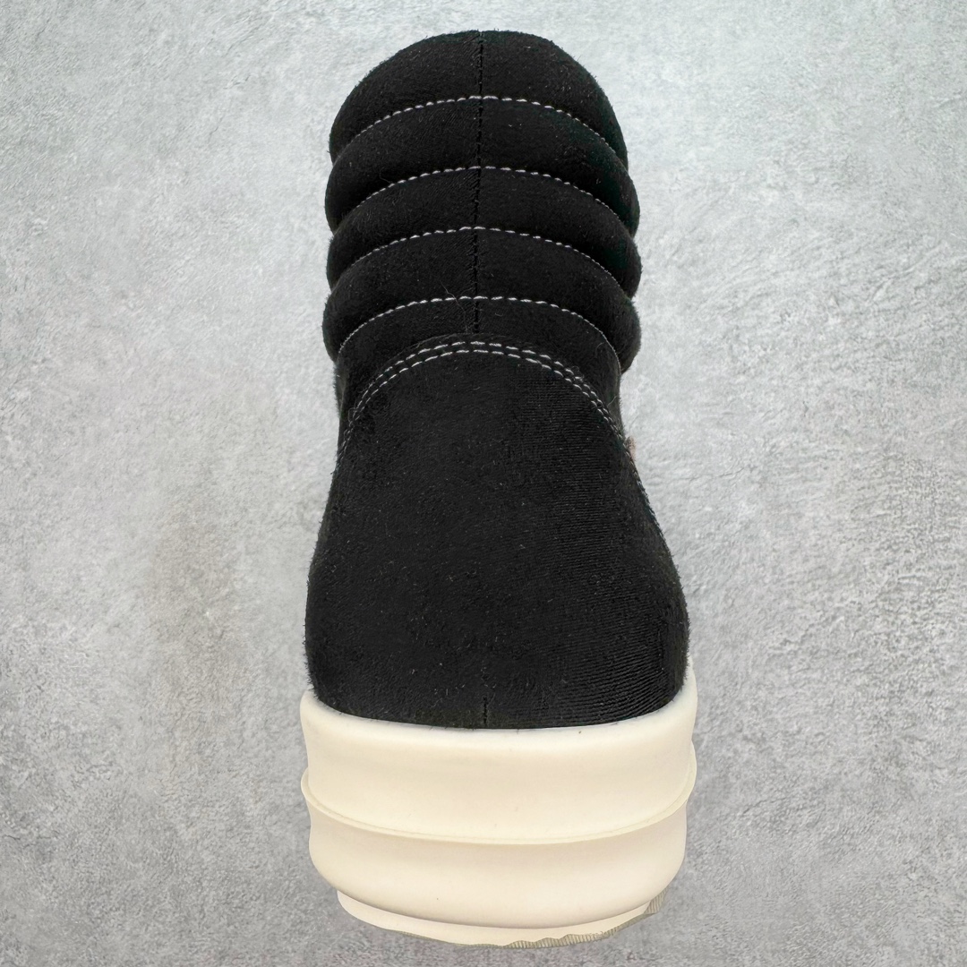 RICK OWENS DRKSHDW RO 圆头 高筒  板鞋 休闲鞋 波鞋 男鞋 女鞋 帆布 黑色 麂皮  DU01D1810NDKLVS-911