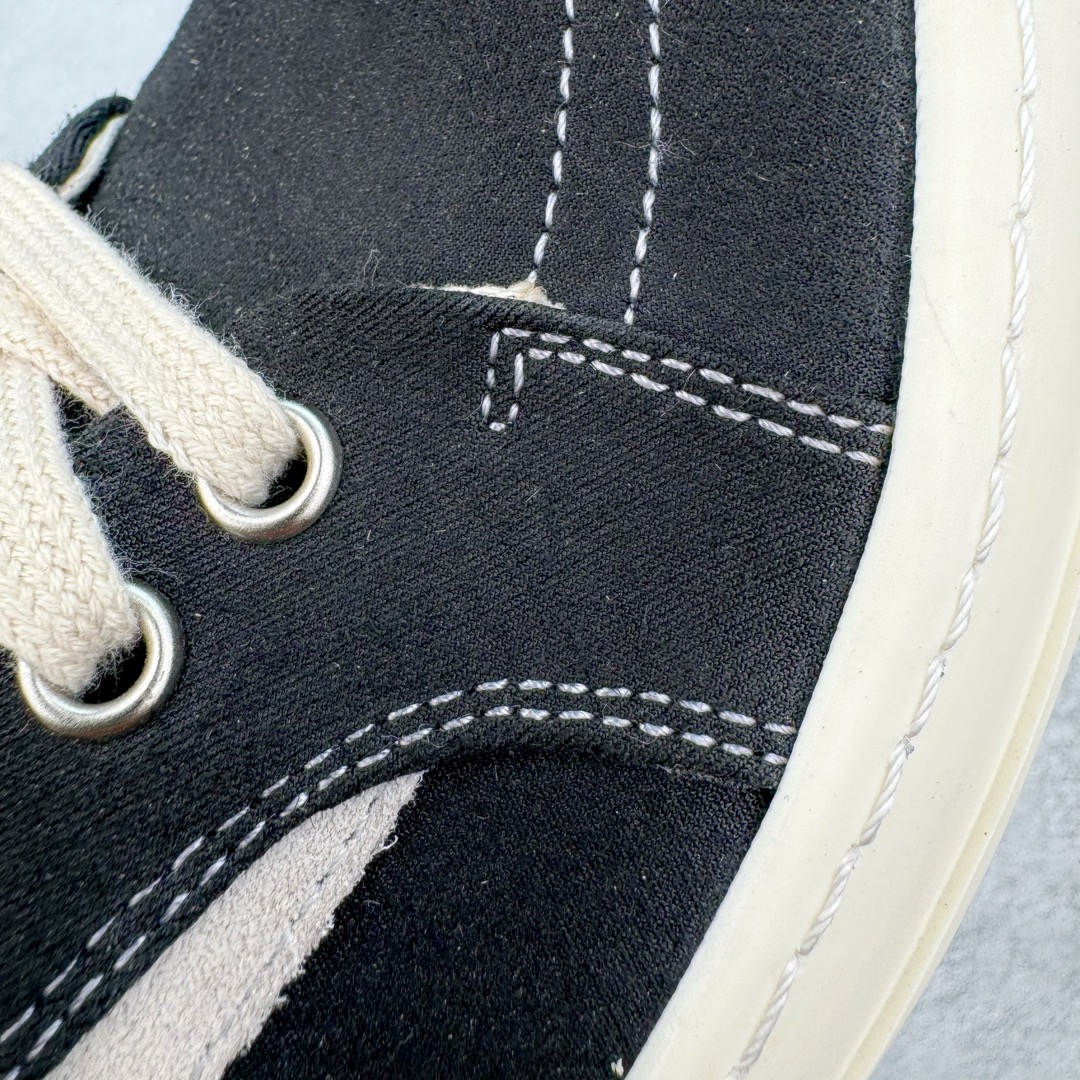 RICK OWENS DRKSHDW RO 圆头 高筒  板鞋 休闲鞋 波鞋 男鞋 女鞋 帆布 黑色 麂皮  DU01D1810NDKLVS-911