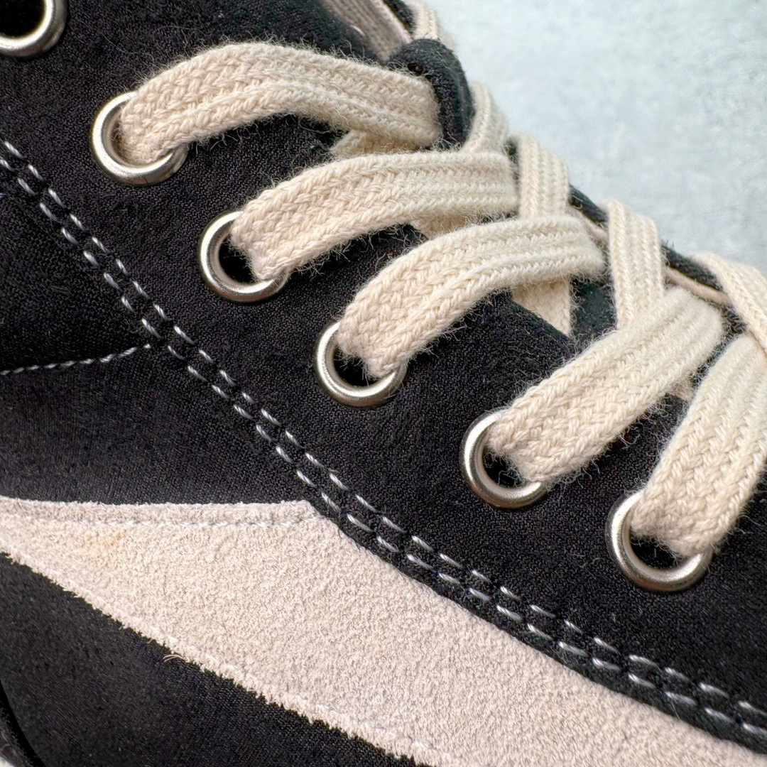 RICK OWENS DRKSHDW RO 圆头 高筒  板鞋 休闲鞋 波鞋 男鞋 女鞋 帆布 黑色 麂皮  DU01D1810NDKLVS-911