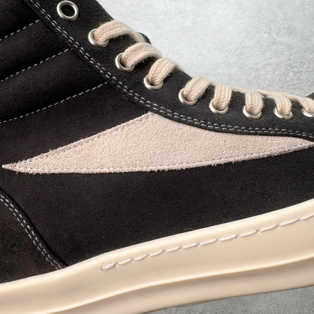 RICK OWENS DRKSHDW RO 圆头 高筒  板鞋 休闲鞋 波鞋 男鞋 女鞋 帆布 黑色 麂皮  DU01D1810NDKLVS-911
