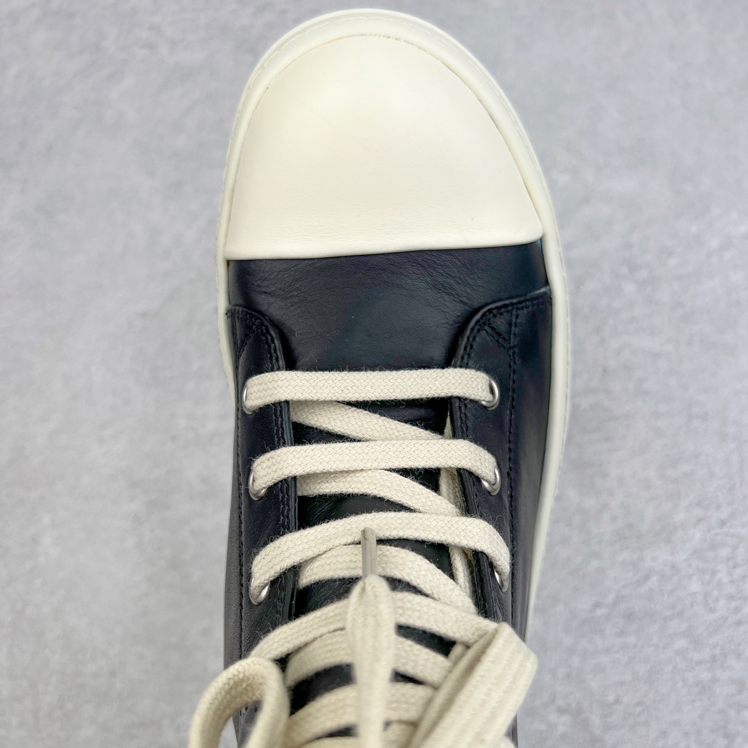 RICK OWENS DRKSHDW RO 圆头 高筒  板鞋 休闲鞋 波鞋 男鞋 女鞋 帆布 黑色 牛皮拉链 RU02E1890LCO-911