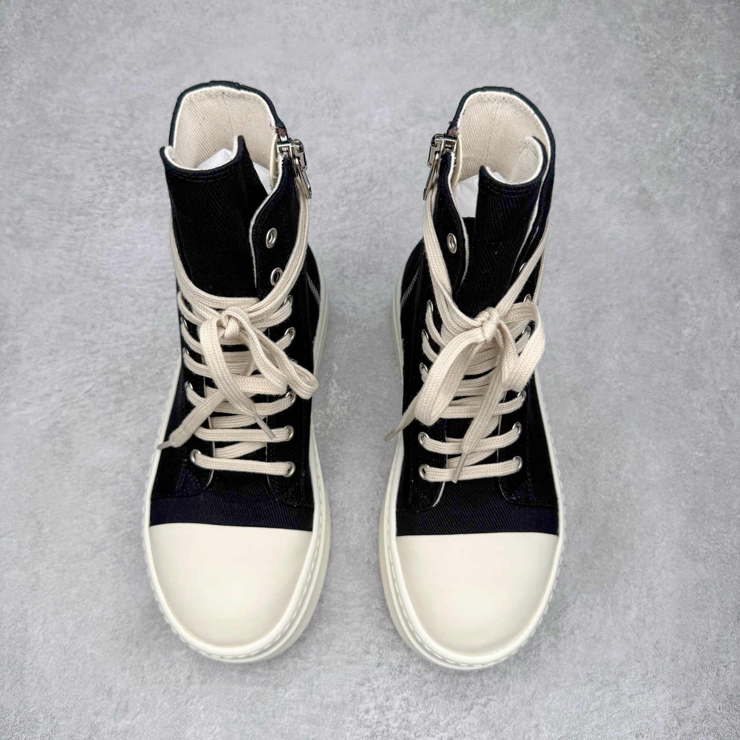 厚底 RICK OWENS DRKSHDW RO 圆头 高筒  板鞋 休闲鞋 波鞋 男鞋 女鞋 帆布 黑色 帆布 DU02D2831DOEM9-9811