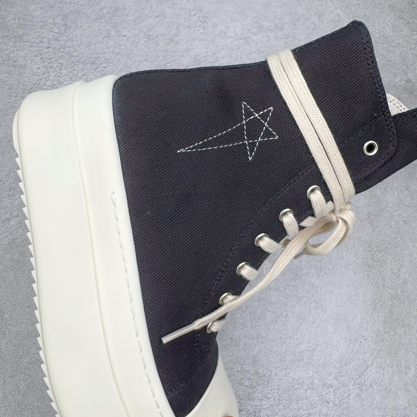 厚底 RICK OWENS DRKSHDW RO 圆头 高筒  板鞋 休闲鞋 波鞋 男鞋 女鞋 帆布 黑色 帆布 DU02D2831DOEM9-9811