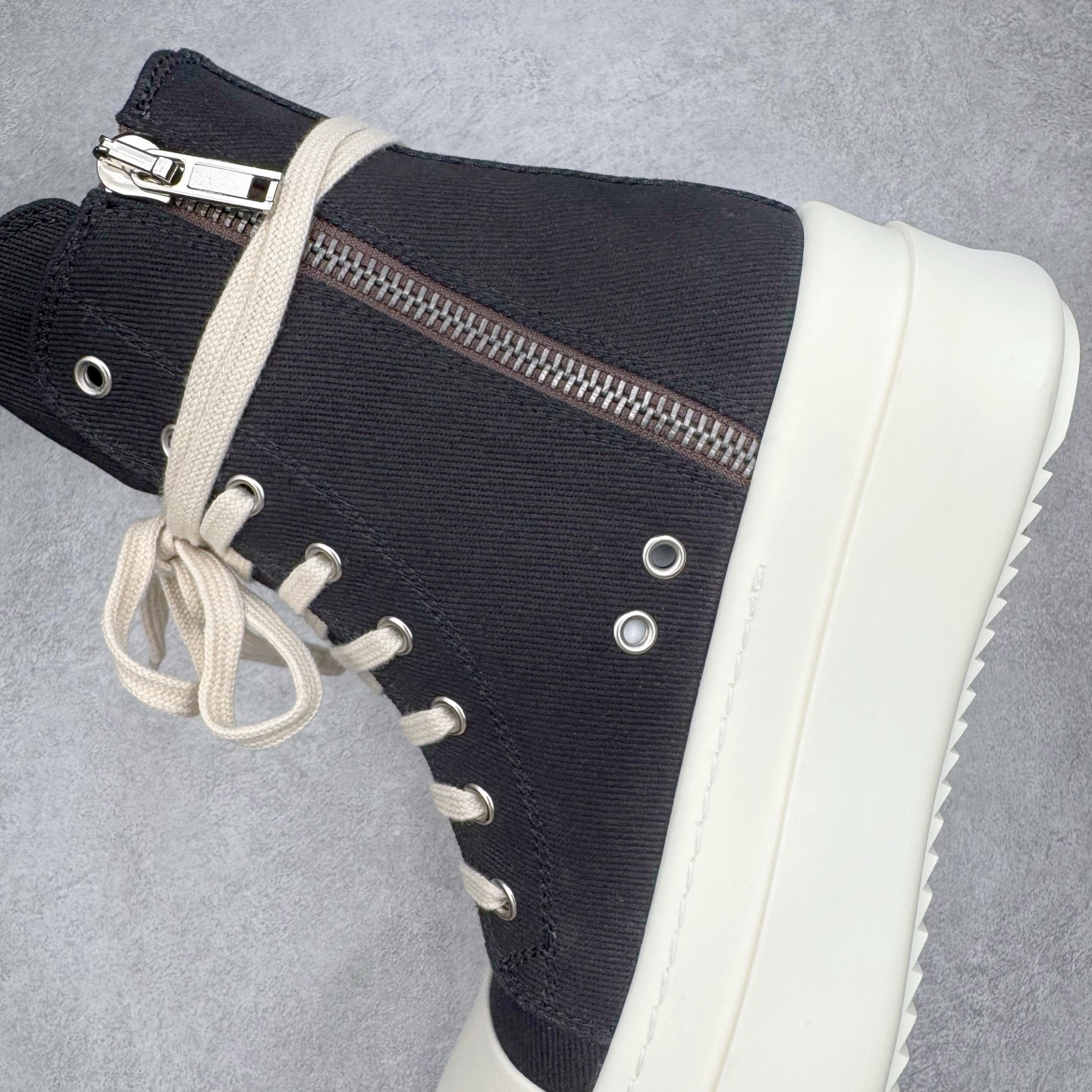 厚底 RICK OWENS DRKSHDW RO 圆头 高筒  板鞋 休闲鞋 波鞋 男鞋 女鞋 帆布 黑色 帆布 DU02D2831DOEM9-9811