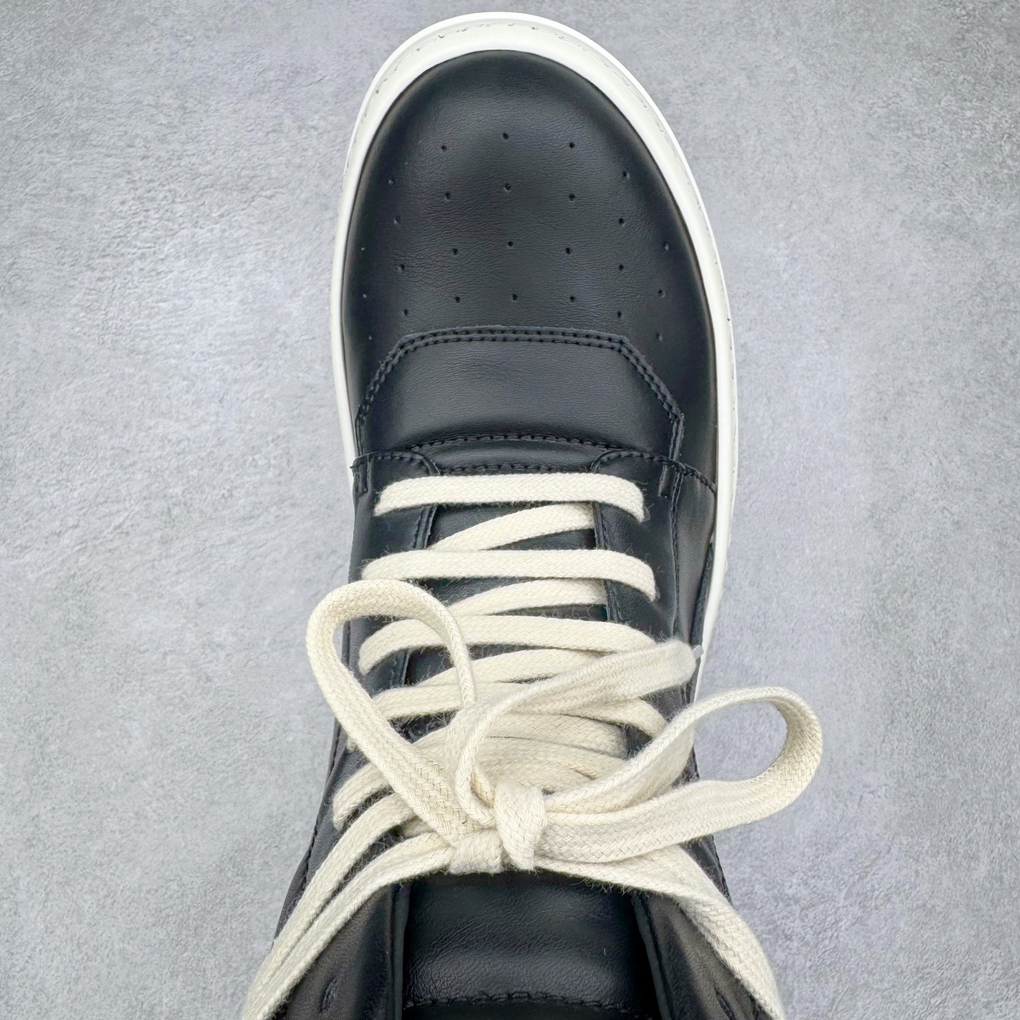 生胶底 RICK OWENS DRKSHDW RO 圆头 高筒  板鞋 休闲鞋 波鞋 男鞋 女鞋 帆布 黑色 皮倒三角 RU02E1801LCO-91