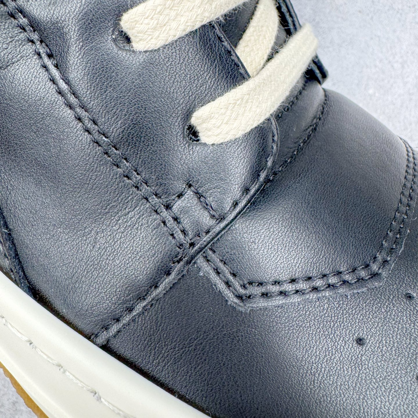 生胶底 RICK OWENS DRKSHDW RO 圆头 高筒  板鞋 休闲鞋 波鞋 男鞋 女鞋 帆布 黑色 皮倒三角 RU02E1801LCO-91