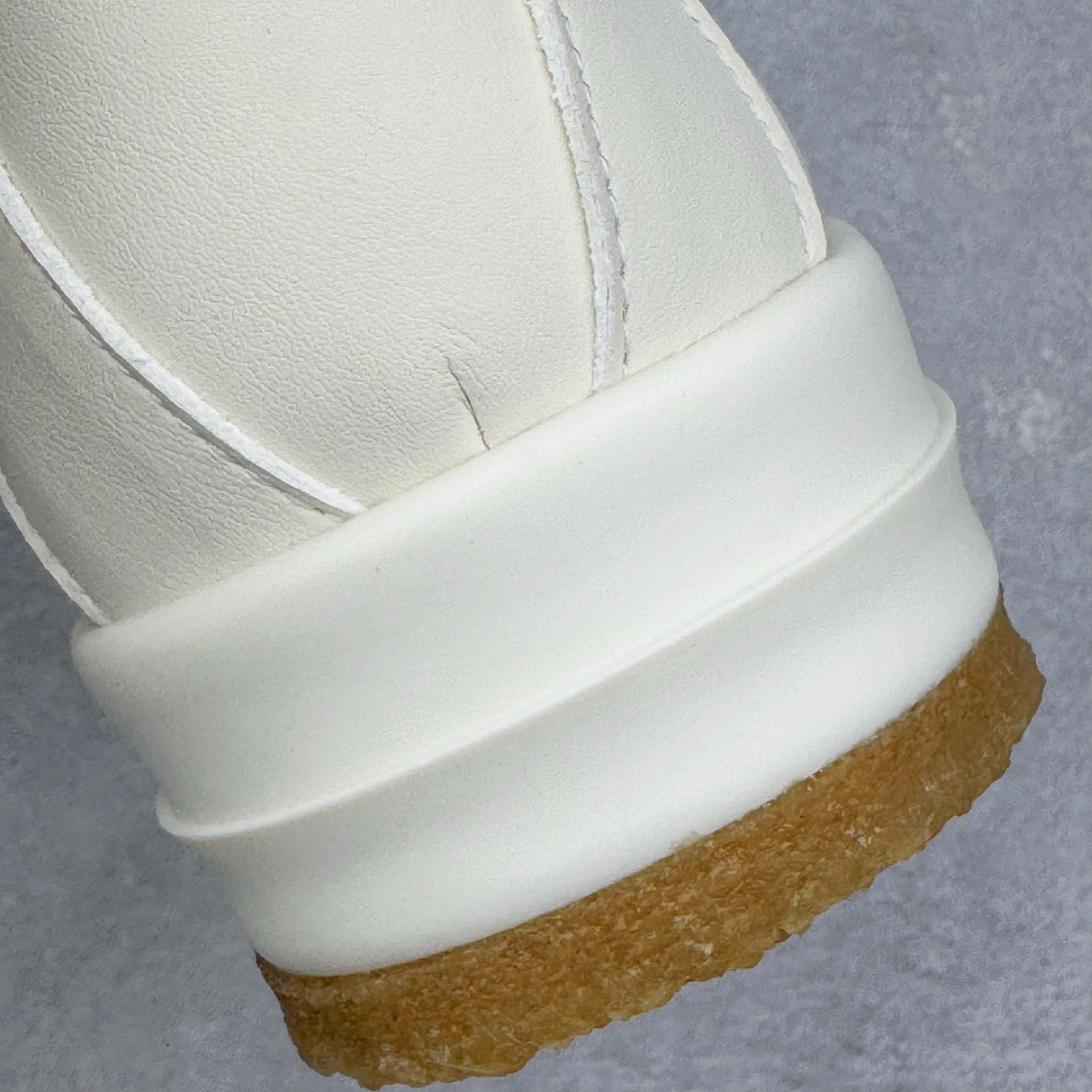 生胶底 RICK OWENS DRKSHDW RO 圆头 高筒  板鞋 休闲鞋 波鞋 男鞋 女鞋 帆布 白色 皮倒三角 RU02E1801LCO-111