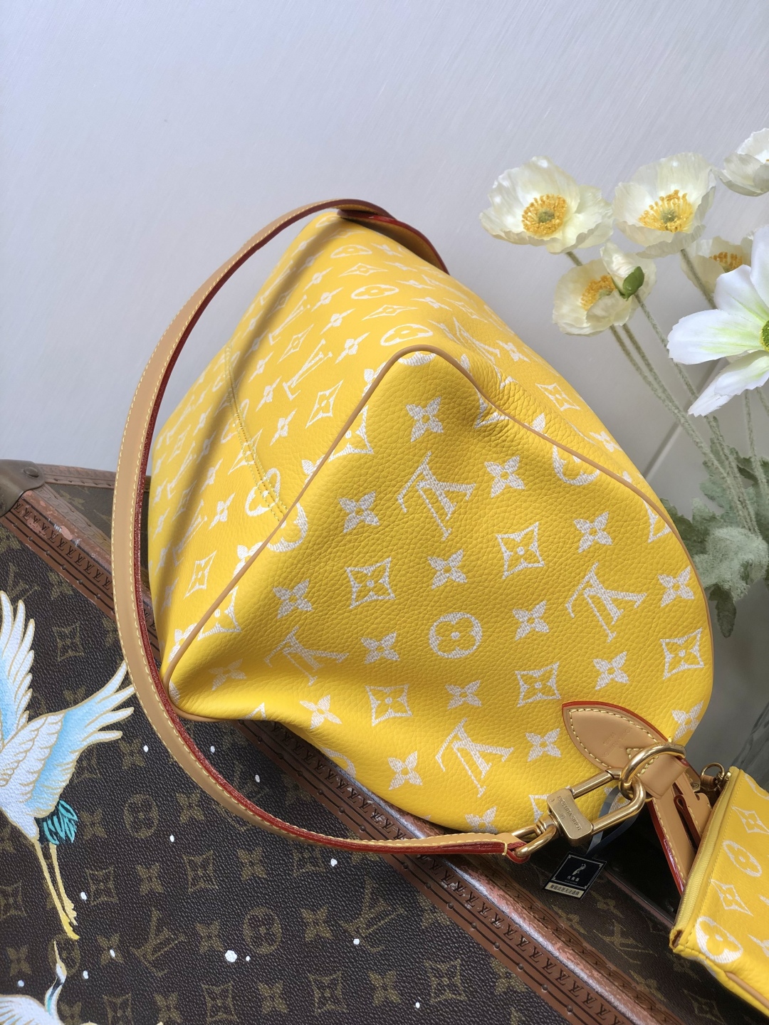 LOUIS VUITTON 路易威登 LV 𝑺𝒑𝒆𝒆𝒅𝒚 𝑷𝟗 𝑩𝒂𝒏𝒅𝒐𝒖𝒍𝒊𝒆𝒓𝒆 𝟑𝟎 可拆卸肩带 LV牛皮革 斜挎包 单肩包 双肩包 水桶 手提包 黄色 𝑴𝟐𝟒𝟒𝟐𝟖