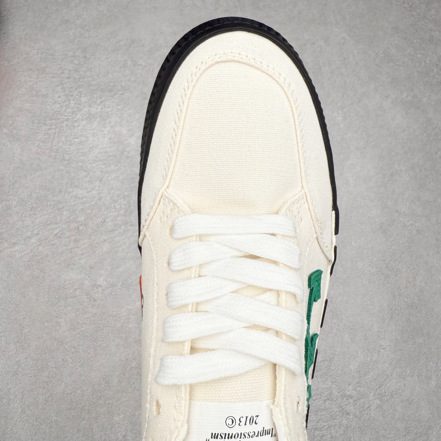  OFF-WHITE ulcanized 织物 低筒 系带圆头 时尚板鞋 男款 女款 白绿 OMIA085F22FAB0010155