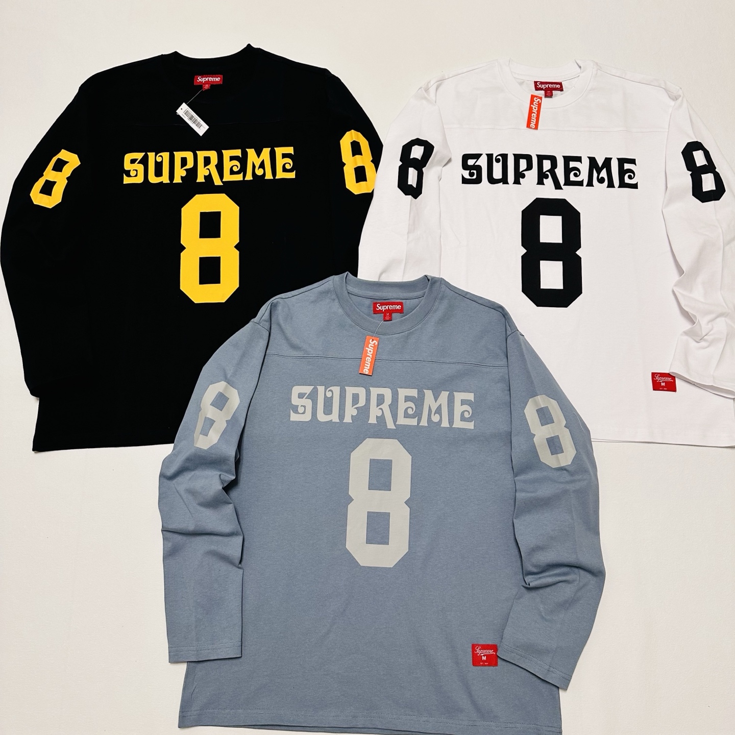 Supreme 8号 足球衣 图案舒适套头长袖美式潮流毛衣  男女同款 SUP-SS25-090
