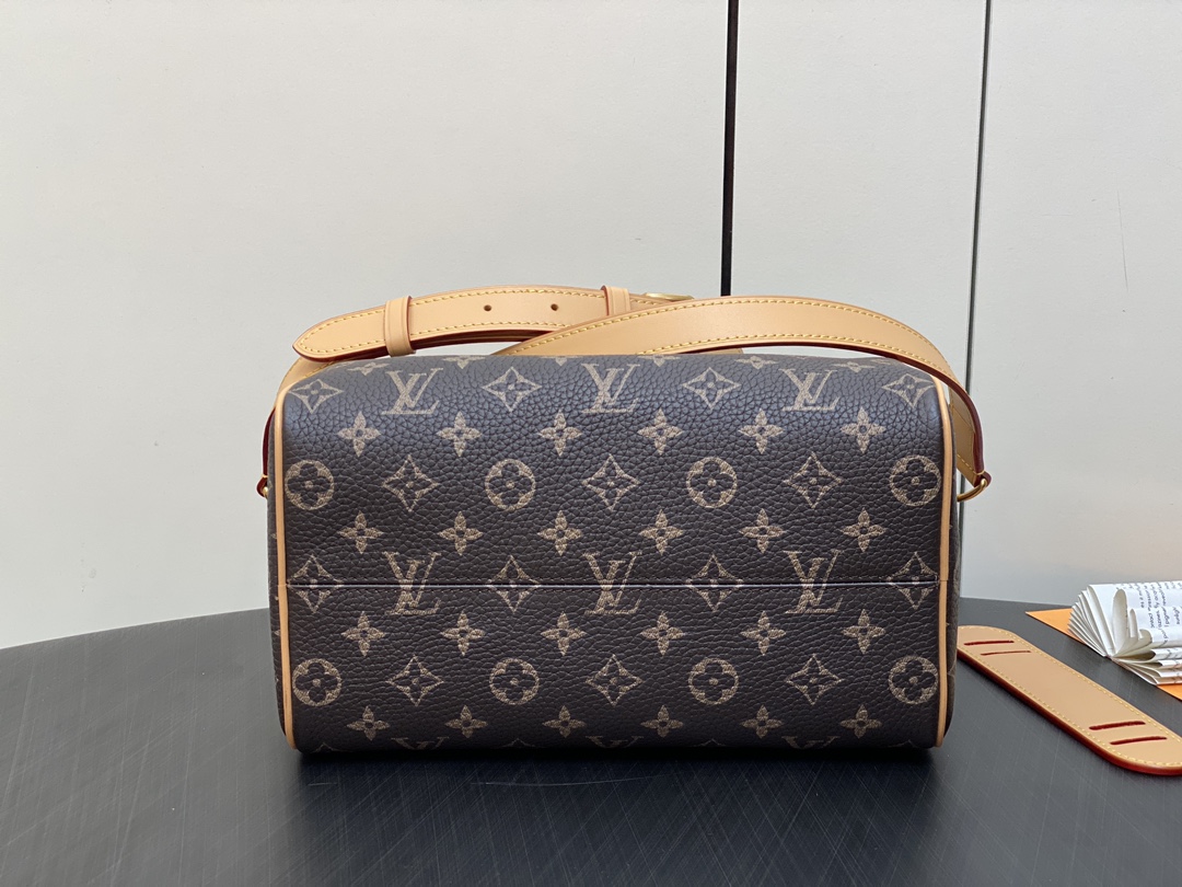 LOUIS VUITTON 路易威登 LV Speedy 25 可拆卸肩带 LV牛皮革 斜挎包 单肩包 双肩包 水桶 手提包 棕色 M24443