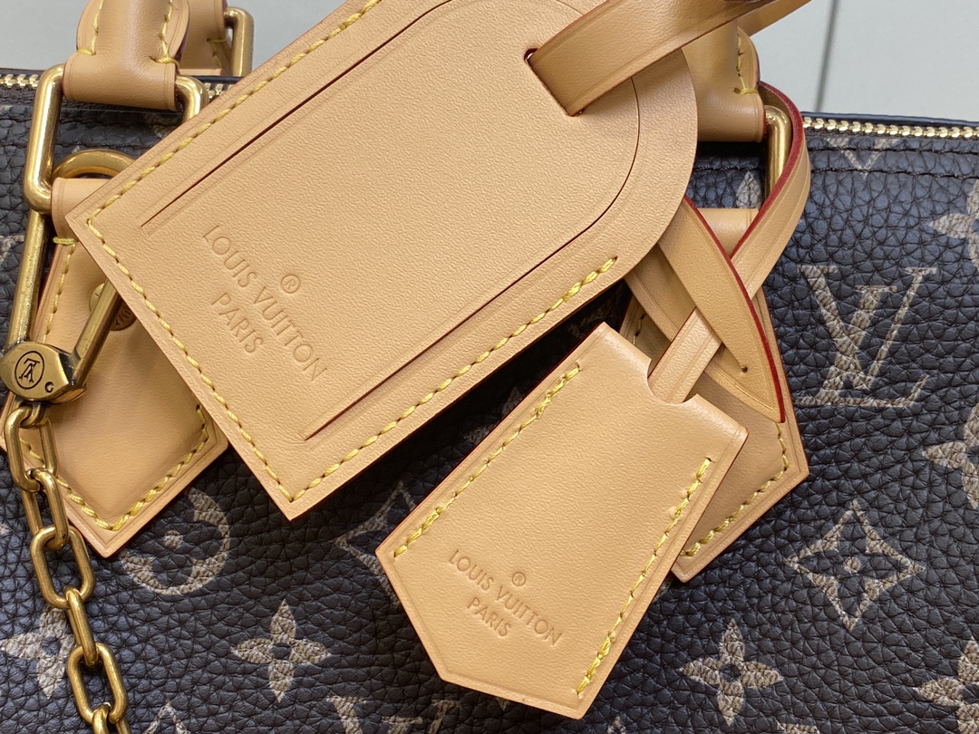 LOUIS VUITTON 路易威登 LV Speedy 25 可拆卸肩带 LV牛皮革 斜挎包 单肩包 双肩包 水桶 手提包 棕色 M24443