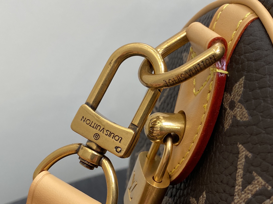 LOUIS VUITTON 路易威登 LV Speedy 25 可拆卸肩带 LV牛皮革 斜挎包 单肩包 双肩包 水桶 手提包 棕色 M24443