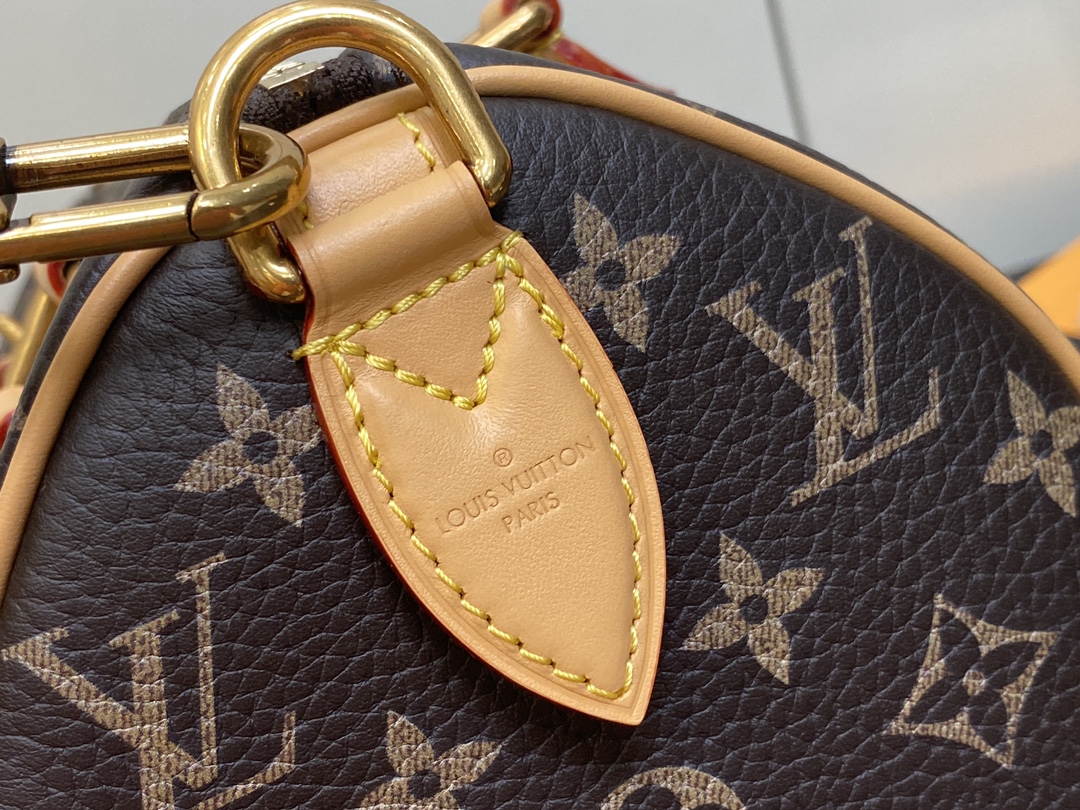LOUIS VUITTON 路易威登 LV Speedy 25 可拆卸肩带 LV牛皮革 斜挎包 单肩包 双肩包 水桶 手提包 棕色 M24443