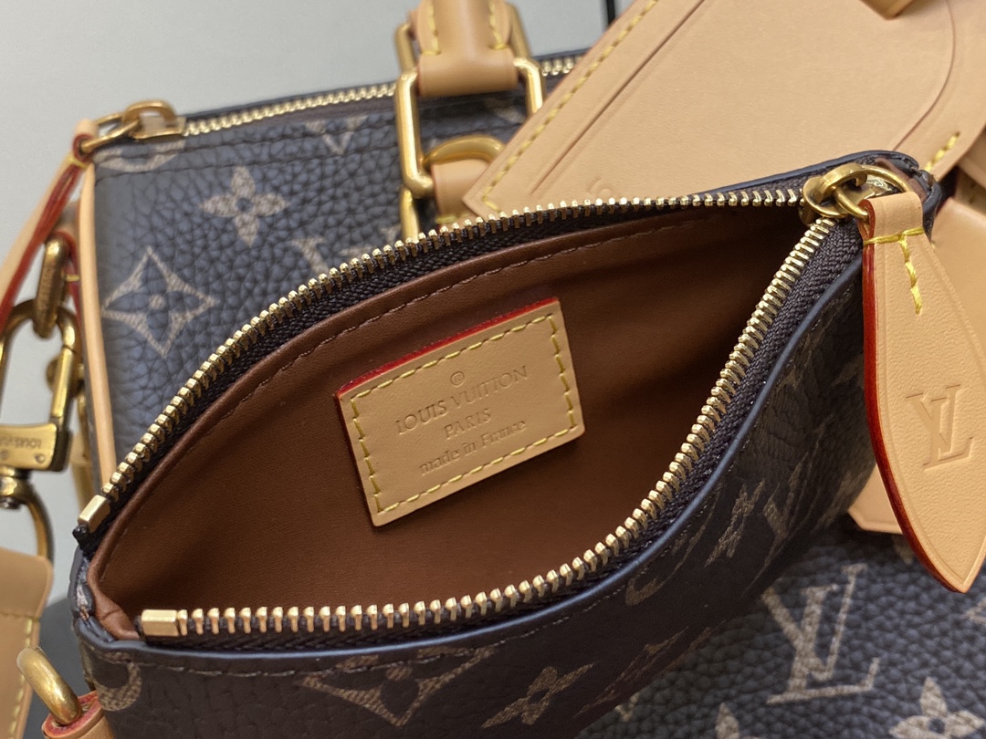 LOUIS VUITTON 路易威登 LV Speedy 25 可拆卸肩带 LV牛皮革 斜挎包 单肩包 双肩包 水桶 手提包 棕色 M24443