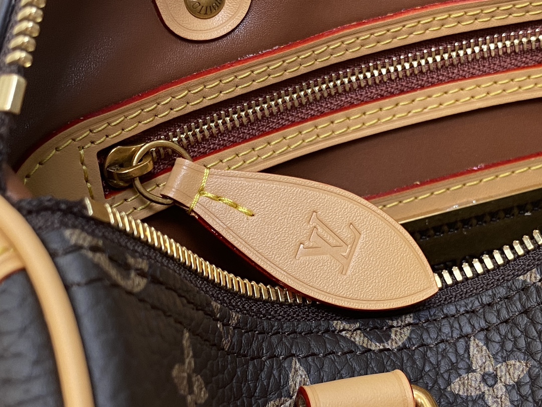 LOUIS VUITTON 路易威登 LV Speedy 25 可拆卸肩带 LV牛皮革 斜挎包 单肩包 双肩包 水桶 手提包 棕色 M24443