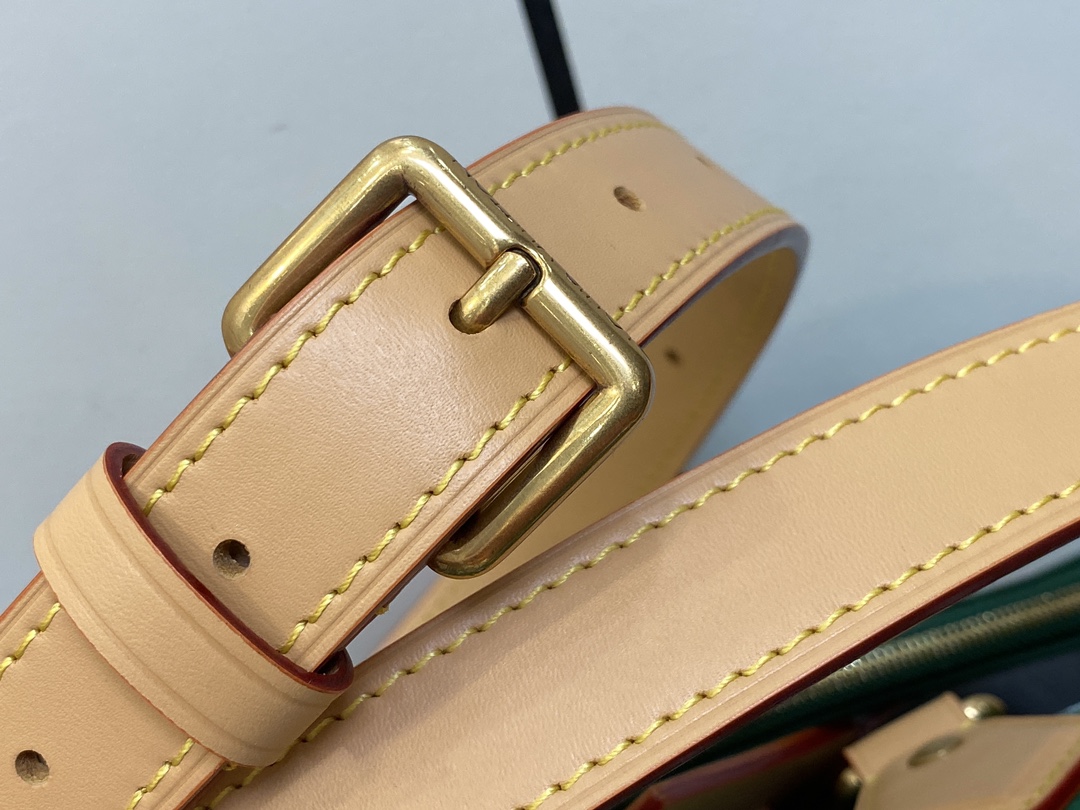 LOUIS VUITTON 路易威登 LV Speedy 25 可拆卸肩带 LV牛皮革 斜挎包 单肩包 双肩包 水桶 手提包 绿色 M24423