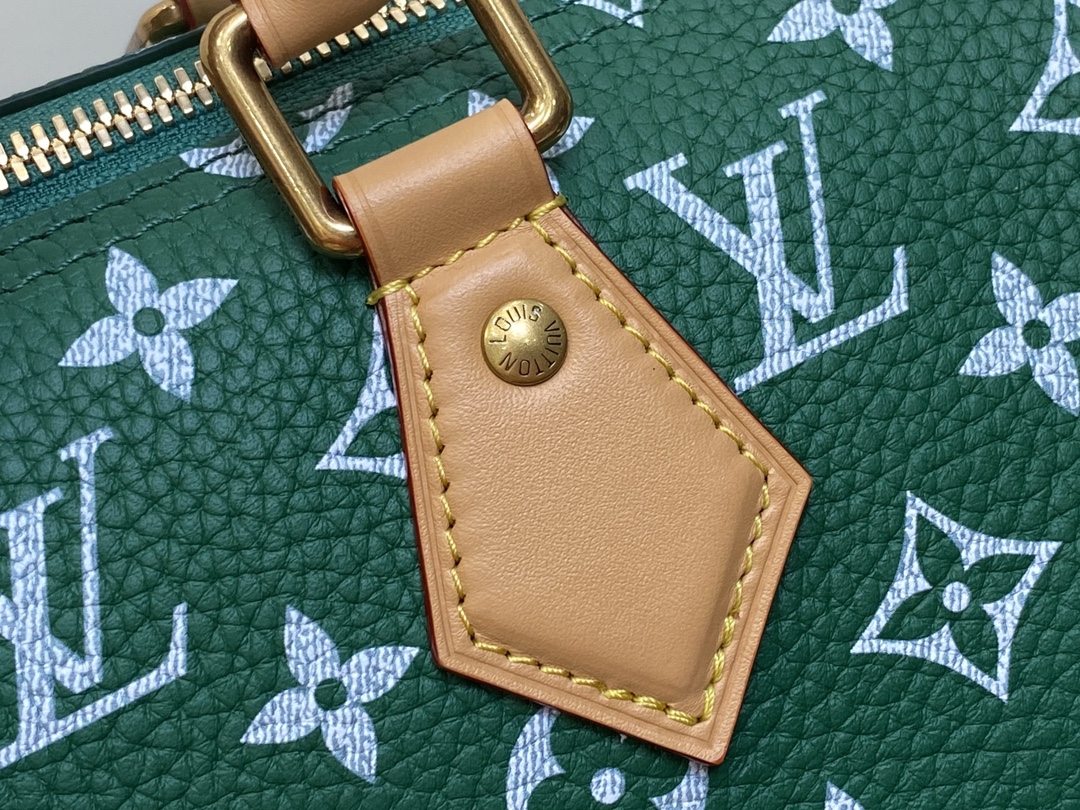 LOUIS VUITTON 路易威登 LV Speedy 25 可拆卸肩带 LV牛皮革 斜挎包 单肩包 双肩包 水桶 手提包 绿色 M24423