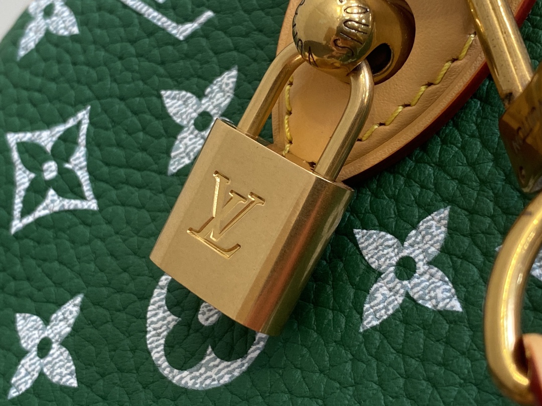 LOUIS VUITTON 路易威登 LV Speedy 25 可拆卸肩带 LV牛皮革 斜挎包 单肩包 双肩包 水桶 手提包 绿色 M24423