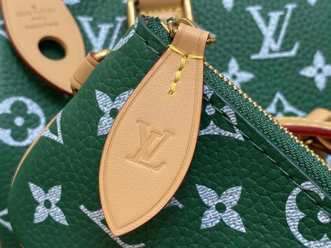LOUIS VUITTON 路易威登 LV Speedy 25 可拆卸肩带 LV牛皮革 斜挎包 单肩包 双肩包 水桶 手提包 绿色 M24423