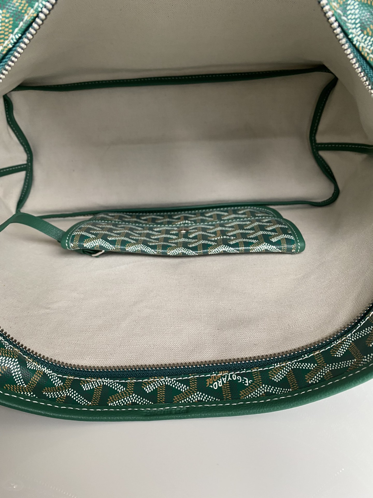  戈雅 GOYARD Bohème Hobo Y字老花满印抗压皮革手柄 帆布拼牛皮 腋下包子母包 单肩手提包 女款 