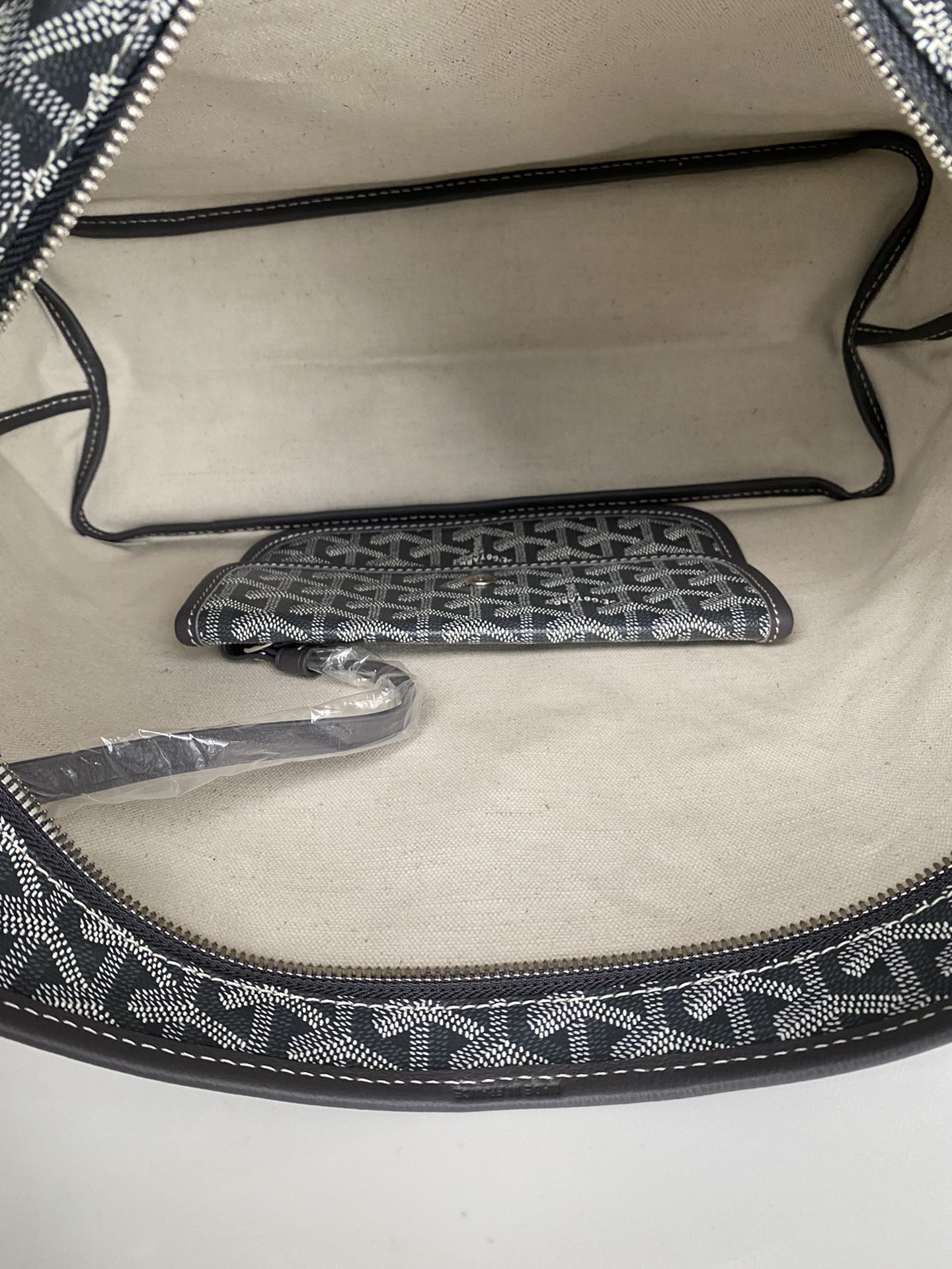  戈雅 GOYARD Bohème Hobo Y字老花满印抗压皮革手柄 帆布拼牛皮 腋下包子母包 单肩手提包 女款 