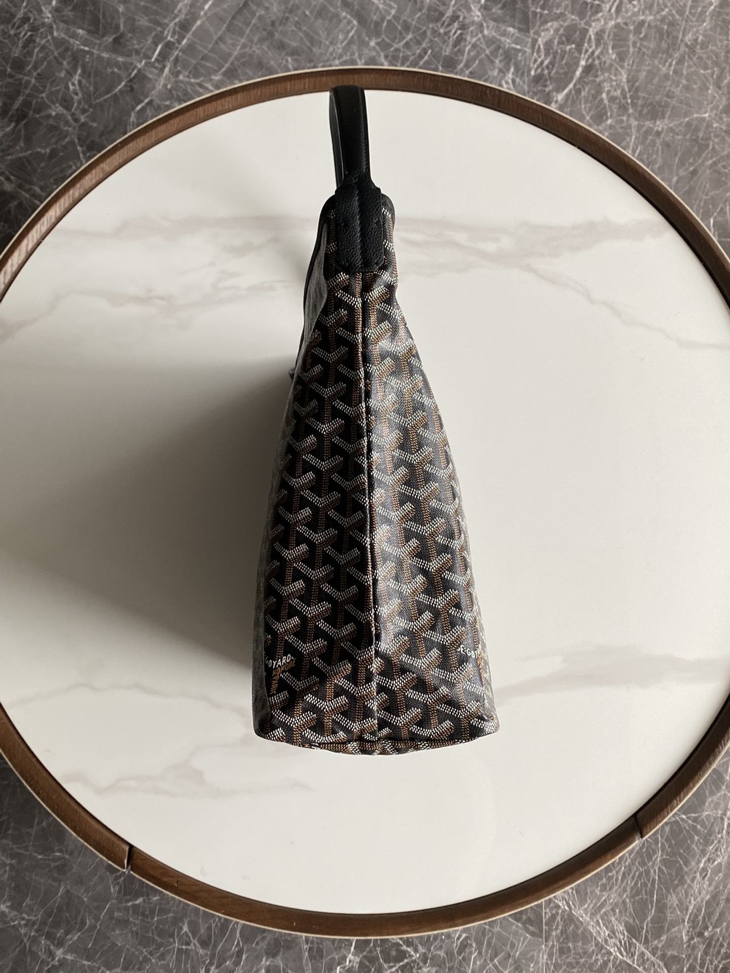  戈雅 GOYARD Bohème Hobo Y字老花满印抗压皮革手柄 帆布拼牛皮 腋下包子母包 单肩手提包 女款 