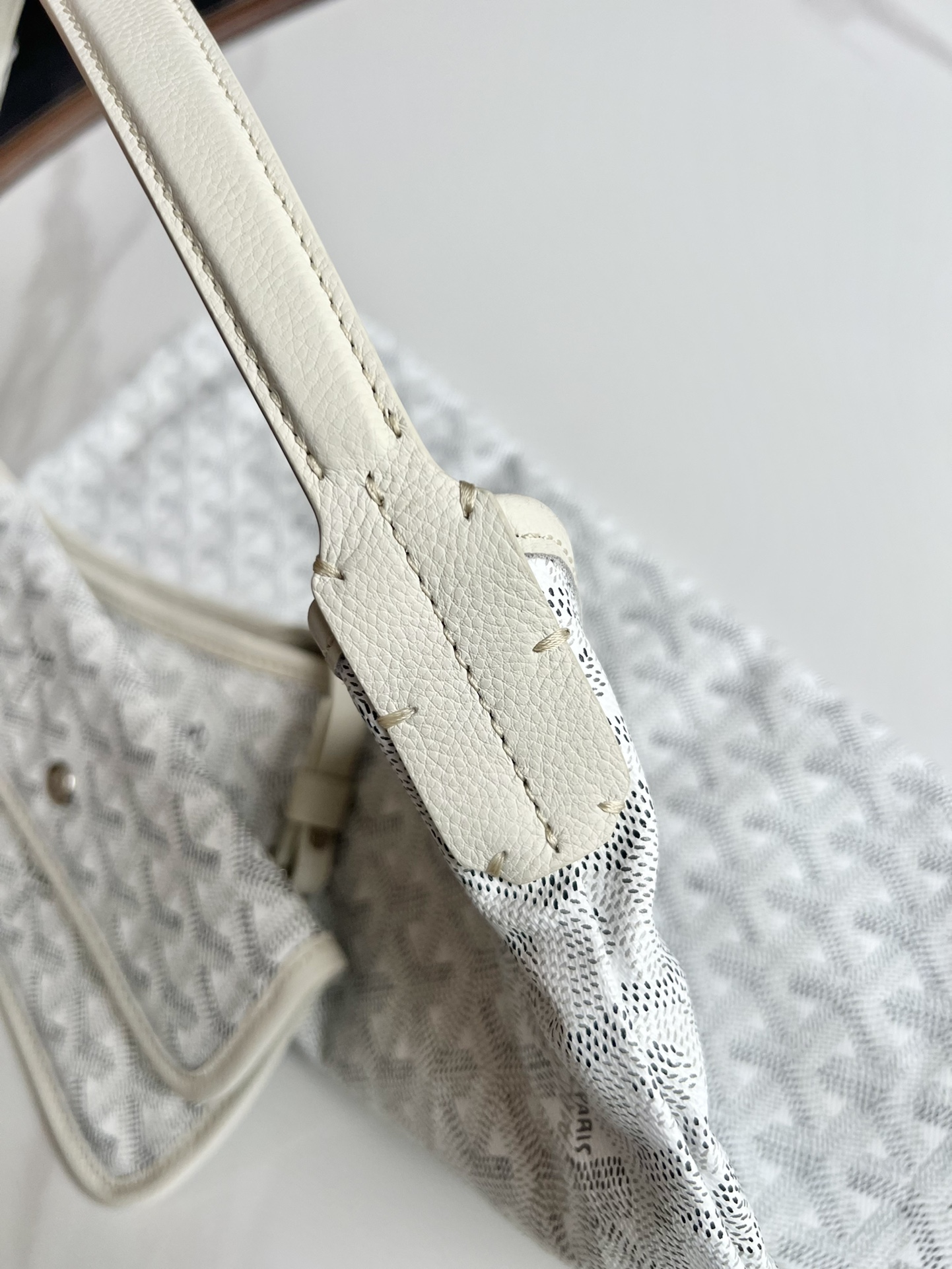  戈雅 GOYARD Bohème Hobo Y字老花满印抗压皮革手柄 帆布拼牛皮 腋下包子母包 单肩手提包 女款 