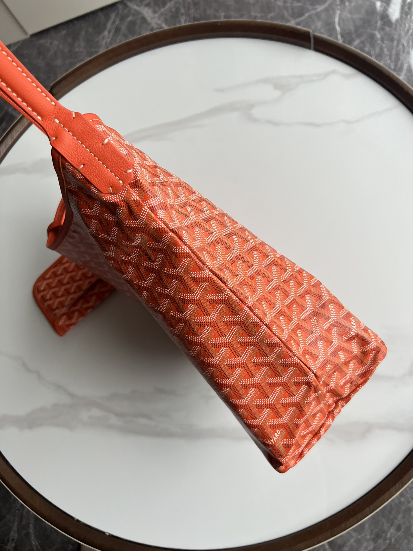  戈雅 GOYARD Bohème Hobo Y字老花满印抗压皮革手柄 帆布拼牛皮 腋下包子母包 单肩手提包 女款 